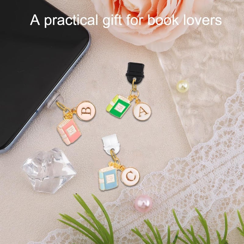 QPIXVB Kindle Dust Plug Charm,3PCS USB C Dust Plug,Kindle Accessories,Phone Charms,Gifts for Men Women Book Lover Readers Teachers Students,Book Design Charms Compatible with Type C/USB C Charging Port - Image 4
